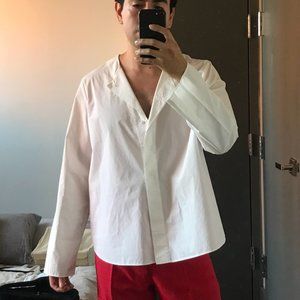 COS UNISEX WHITE POPLIN SHIRT SIZE S